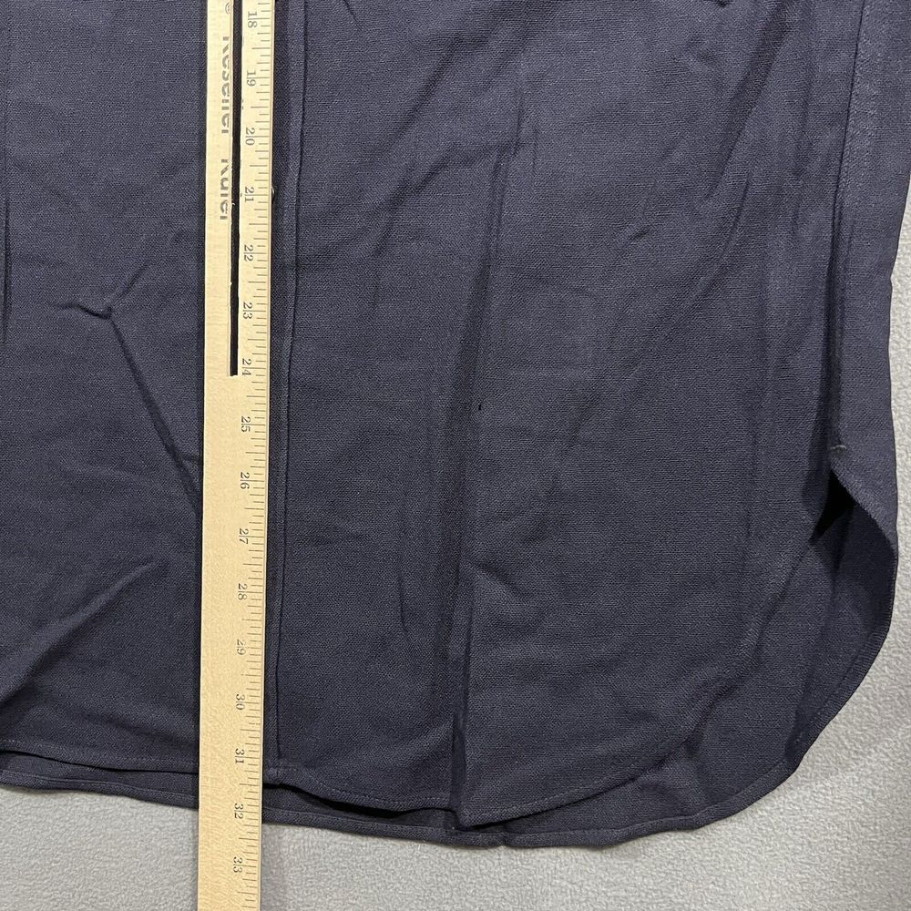 1950s Pendleton Trail Shirt Men 16.5 Navy Blue Virgin Wool Elbow Patches Pockets - Picture 7 of 16